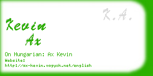 kevin ax business card